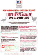 Influenza aviaire : renforcement des mesures de bio sécurité