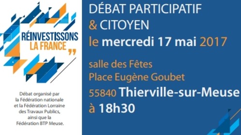 Débat participatif citoyen du BTP  Réinvestissons la France le 17 mai