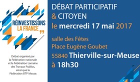 Débat participatif citoyen du BTP  Réinvestissons la France le 17 mai